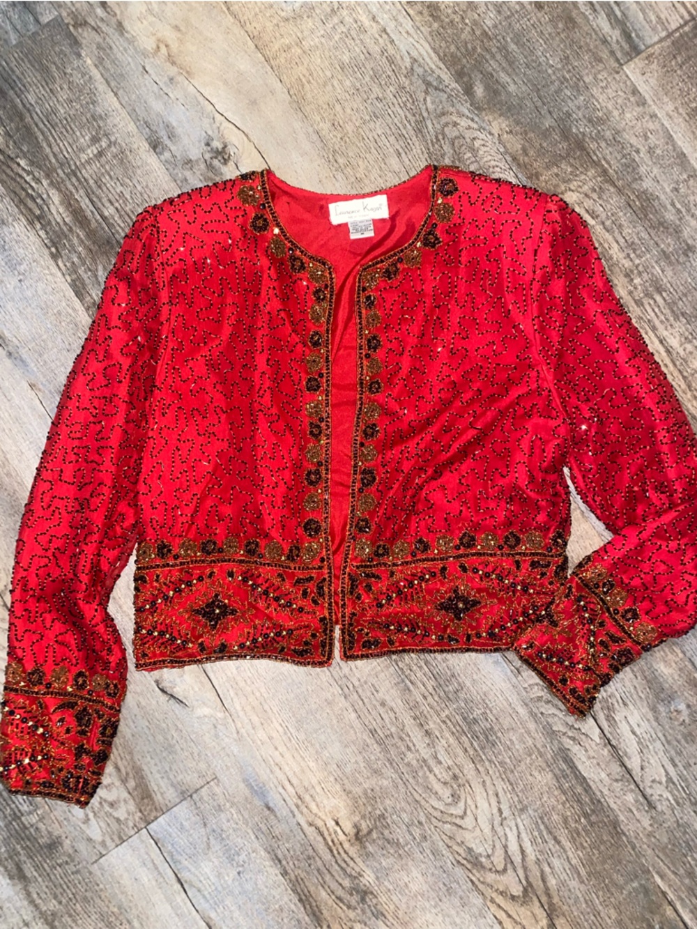 Laurence Kazar Silk Beaded Vintage Jacket